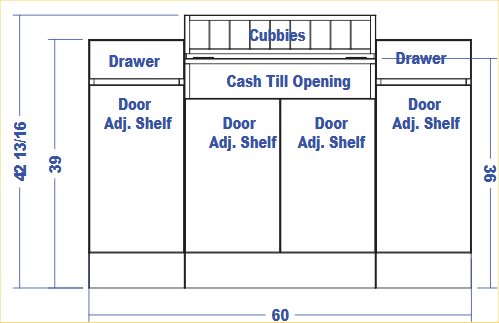 Collins QSE 491-60 Reve Standing Receptionist Desk