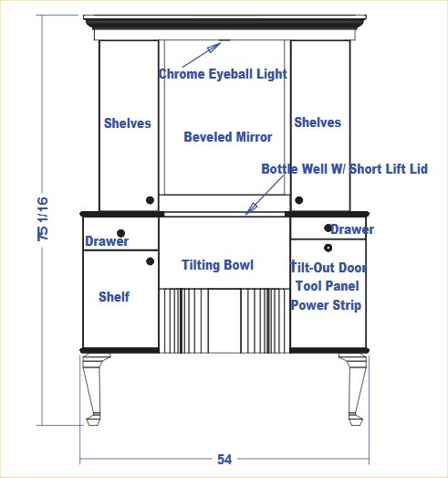 Collins 879-54 Bradford Wet Unit w/ Tilting Shampoo Bowl